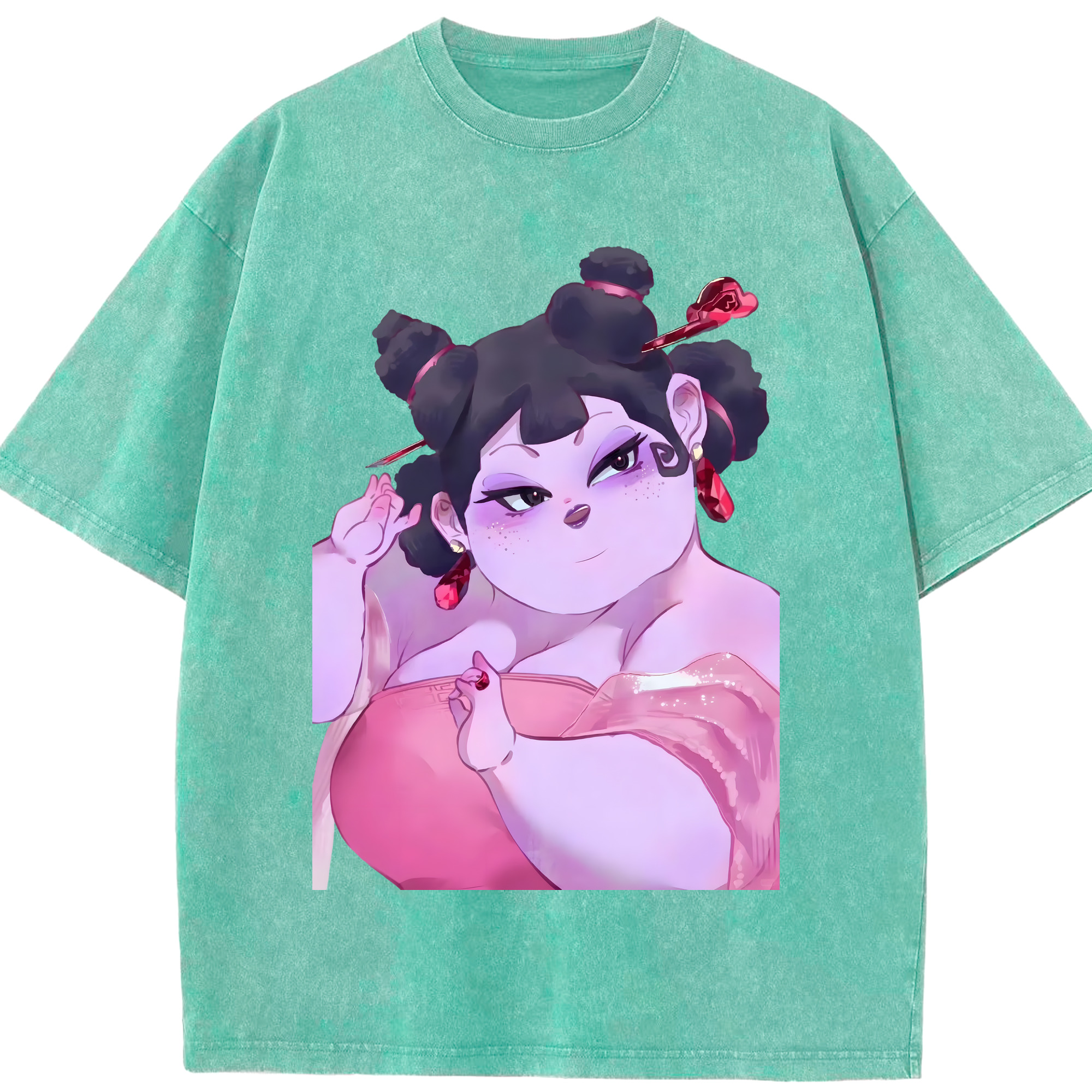 （画像用） Ne Zha 2 ナタ 魔童の大暴れ 綿100% ヴィンテージ風 半袖Tシャツ（フロントプリント）